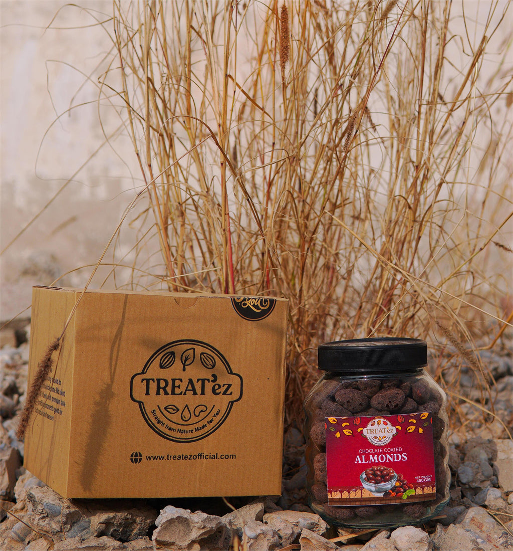 Premium Dark Chocolate Coated Almonds 450g | TREAT’ez Foods Pakistan