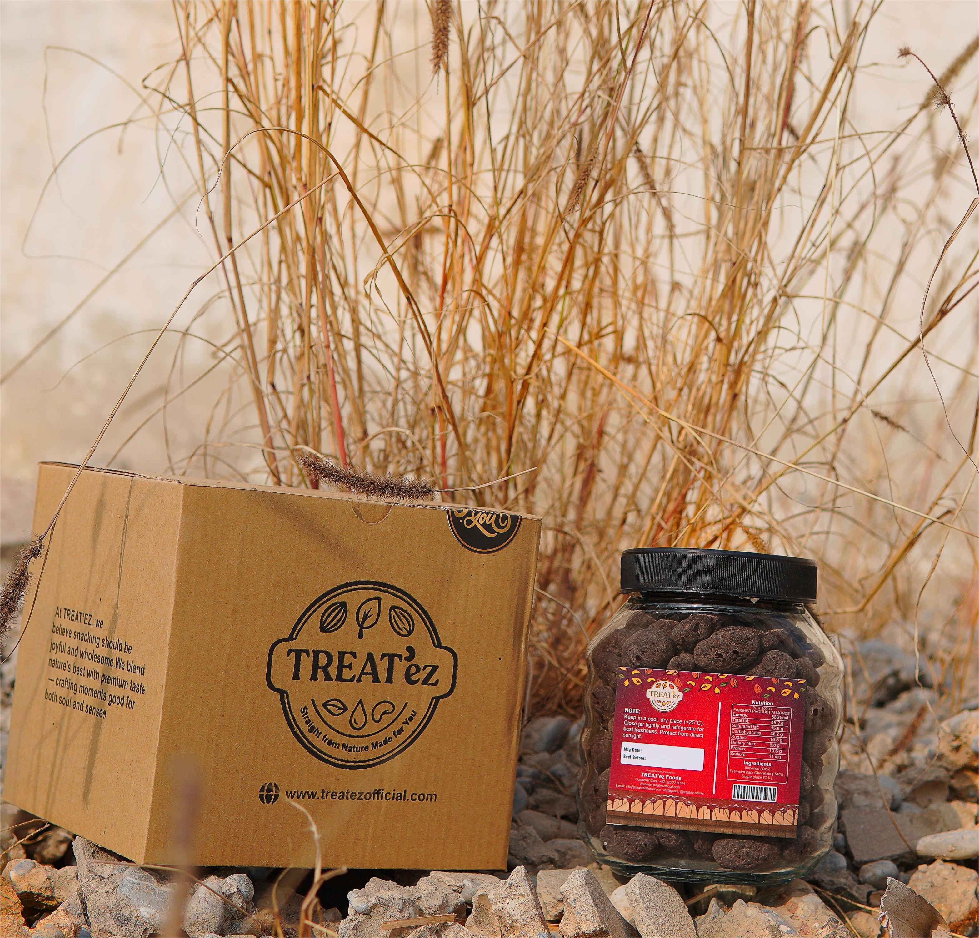 Premium Dark Chocolate Coated Almonds 450g | TREAT’ez Foods Pakistan