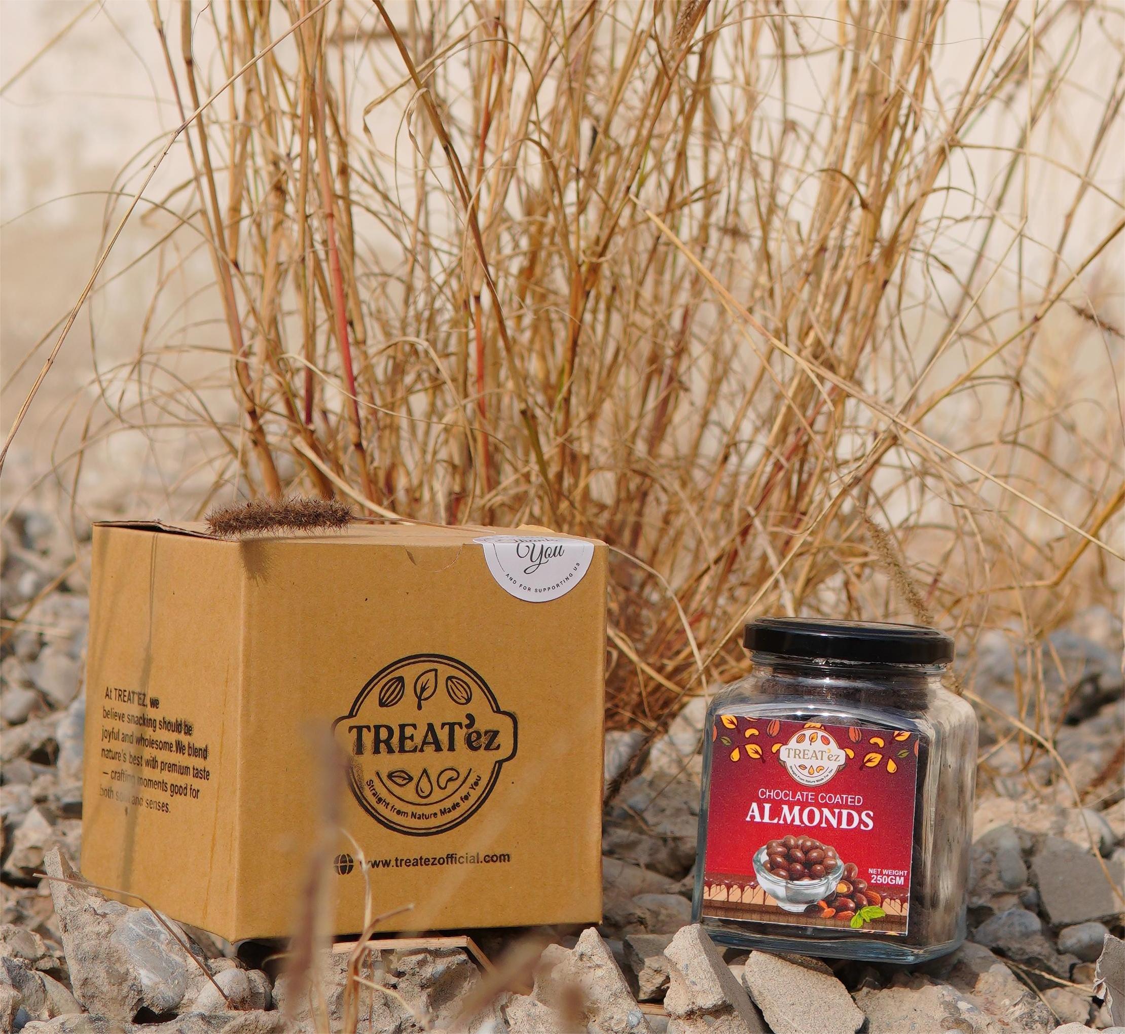 TREAT’ez Starter Delight | Chocolate Almonds & Kaju Combo – Perfect Gift Box