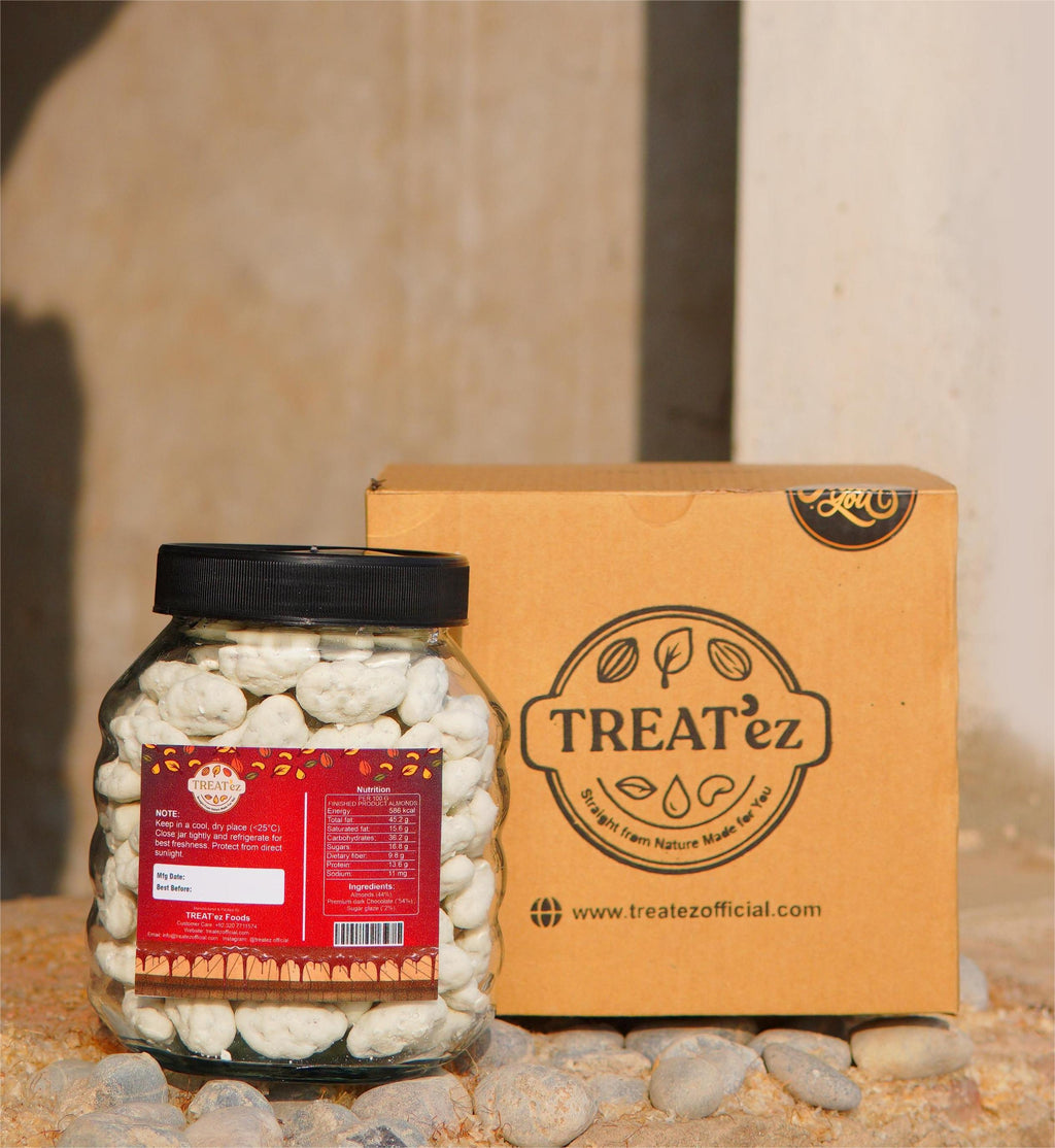 Premium White Chocolate Coated Almonds 450g | TREAT’ez Foods Pakistan