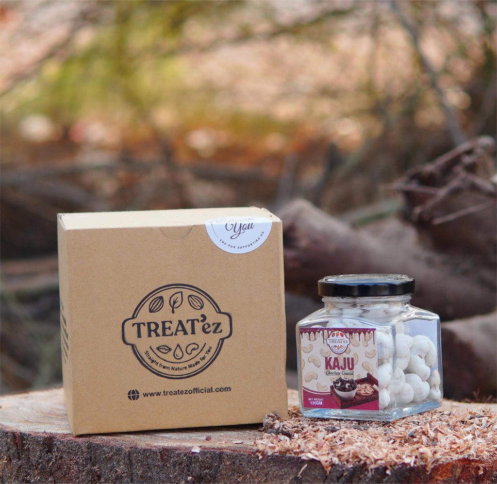TREAT’ez Starter Delight | Chocolate Almonds & Kaju Combo – Perfect Gift Box
