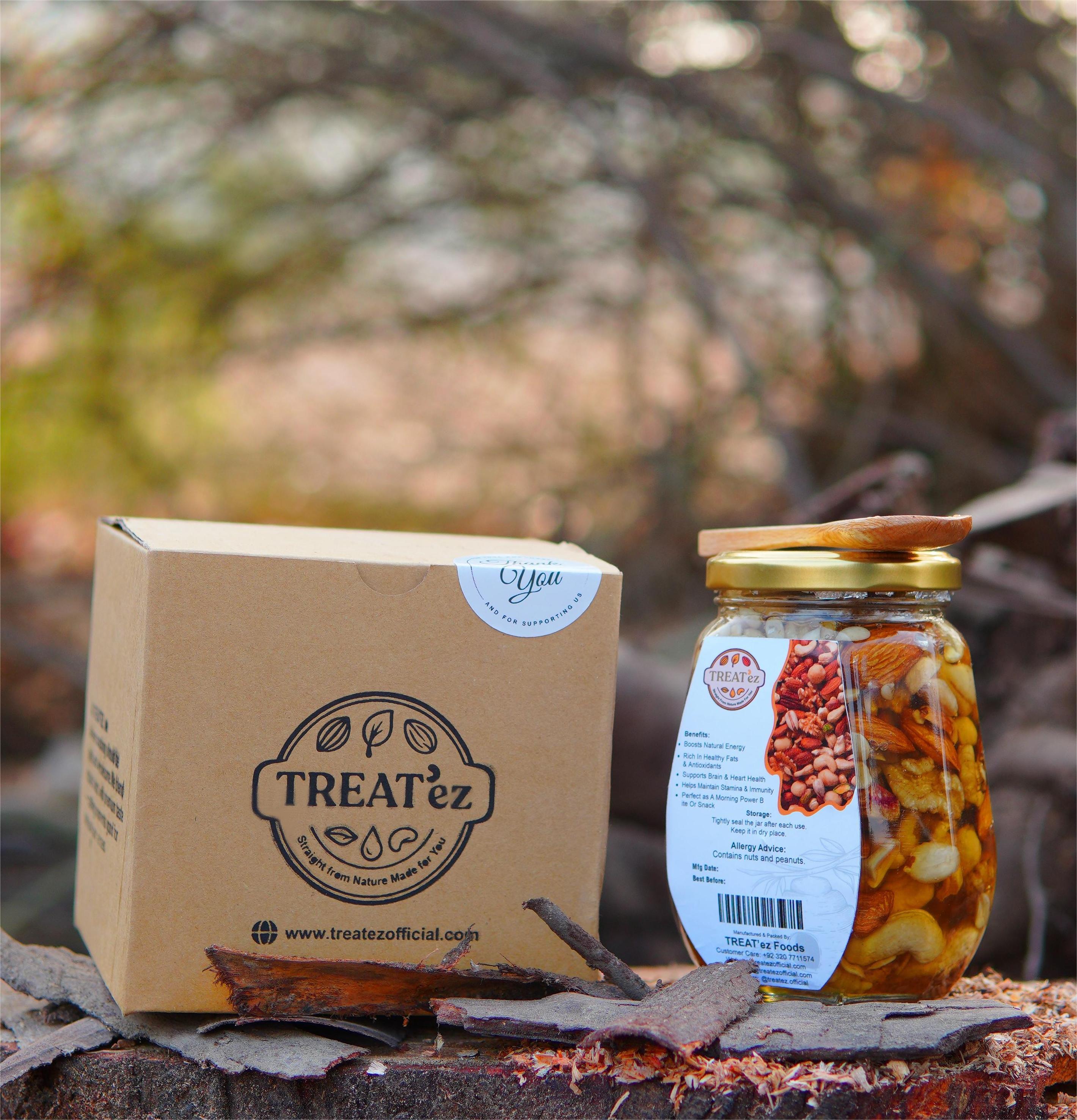 Pure Honey Mixed Nuts 500g | Premium Honey Nuts Pakistan